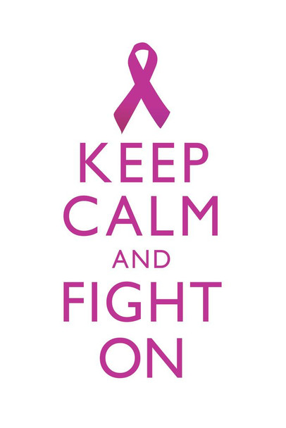 Breast Cancer Keep Calm And Fight On Awareness Motivational Inspirational White Cool Huge Large Giant Poster Art 36x54