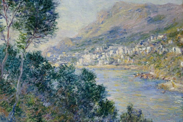 Laminated Claude Monet Monte Carlo Vue Du Cap Martin 1884 Impressionist Art Posters Claude Monet Prints Nature Landscape Painting Claude Monet Canvas Wall Art French Decor Poster Dry Erase Sign 12x18