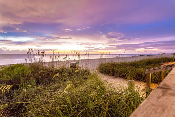 Laminated Naples Florida Beach Shoreline and Calm Ocean Photo Art Print Poster Dry Erase Sign 18x12