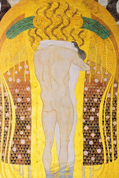 Laminated Gustav Klimt Diesen Kuss Der Ganzen Welt Portrait Art Nouveau Prints and Posters Gustav Klimt Canvas Wall Art Fine Art Wall Decor Abstract Symbolist Painting Poster Dry Erase Sign 12x18