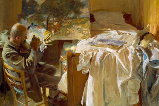 Laminated John Singer Sargent An Artist in His Studio Impressionism Painting Sargent Artwork Nature Landscape Wall Decor Watercolor Painting French Decorative Wall Art Poster Dry Erase Sign 12x18