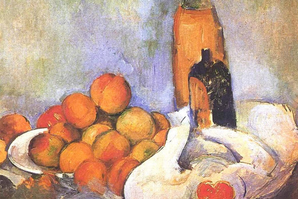 Laminated Cezanne Bottles and Apples Impressionist Posters Paul Cezanne Art Prints Nature Landscape Painting Fruit Wall Art French Artist Wall Decor Table Romantic Art Poster Dry Erase Sign 18x12