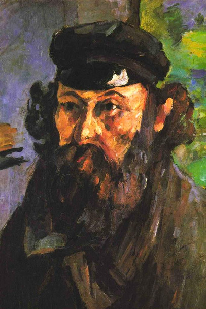 Laminated Cezanne Self Portrait in a Casquette Impressionist Posters Paul Cezanne Art Prints Human Man Painting Wall Art French Artist Wall Decor Portrait Romantic Art Poster Dry Erase Sign 12x18