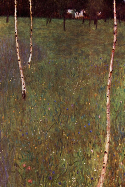 Laminated Gustav Klimt Farm House with Birch Trees Art Nouveau Prints and Posters Gustav Klimt Canvas Wall Art Fine Art Wall Decor Nature Landscape Abstract Painting Poster Dry Erase Sign 12x18