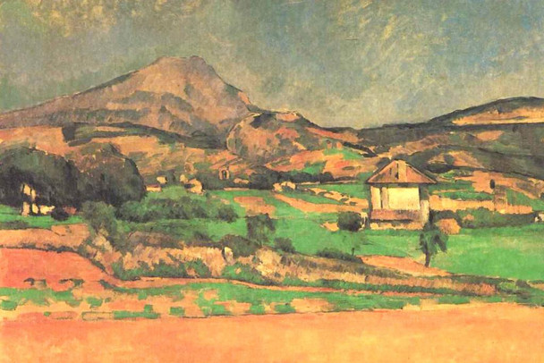 Laminated Cezanne Plain by Mont Sainte Victoire Impressionist Posters Paul Cezanne Art Prints Nature Landscape Painting Art French Artist Wall Decor Garden Romantic Art Poster Dry Erase Sign 18x12