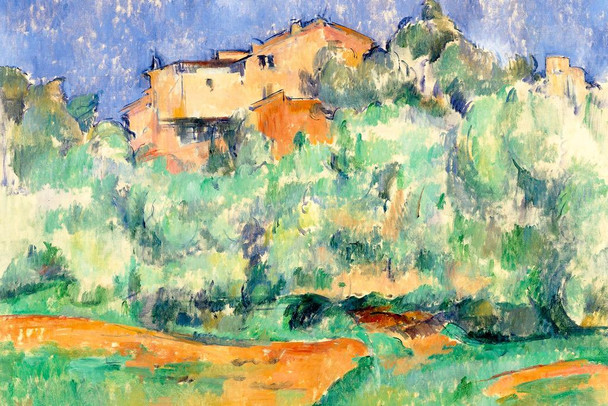 Laminated Cezanne The Farm of Bellevue with Dovecote Impressionist Posters Paul Cezanne Art Prints Nature Landscape Painting Flower Wall Art French Artist Wall Art Poster Dry Erase Sign 18x12