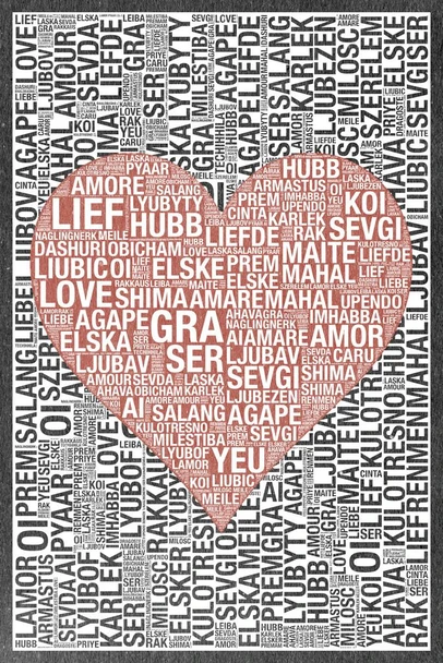 Laminated Words Love Red Texture Poster Dry Erase Sign 12x18