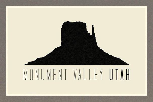 Laminated Monument Valley Utah Landmark Cream Art Print Poster Dry Erase Sign 12x18