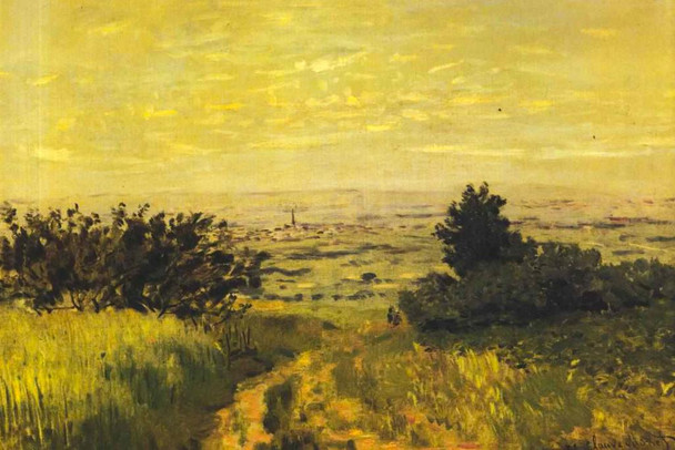Laminated Claude Monet View To The Plain Of Argenteuil Impressionist French Nature Landscape Painting Poster Dry Erase Wall Art 12x18