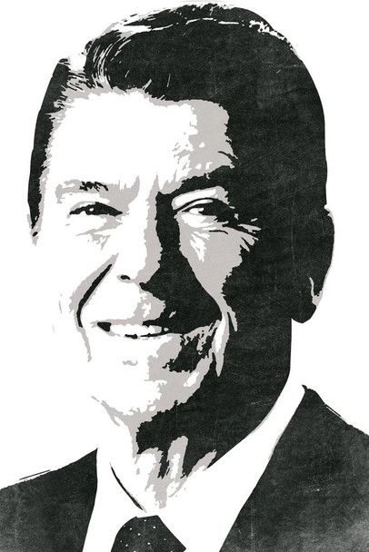 Laminated President Ronald Reagan Pop Art Portrait Republican Politics Politician POTUS White Poster Dry Erase Sign 12x18