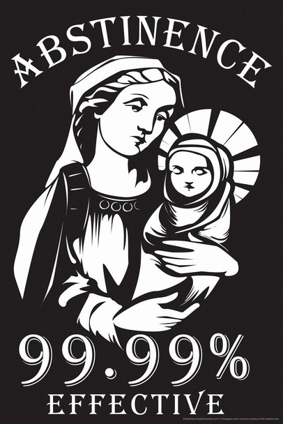 Abstinence 99.99% Effective Humor Laminated Dry Erase Sign Poster 12x18