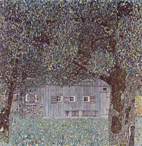 Laminated Gustav Klimt Farm House In Buchberg 1911 Oil On Canvas Landscape Painting Art Poster Dry Erase Sign 12x18