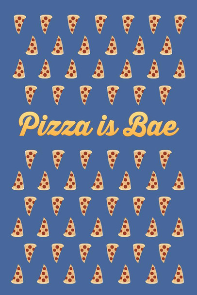 Laminated Pizza Is Bae Funny Poster Dry Erase Sign 12x18