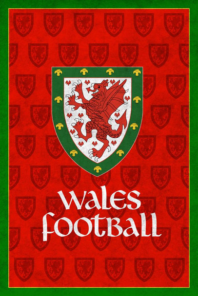 Laminated Wales Football Retro National Team Sports Poster Dry Erase Sign 12x18