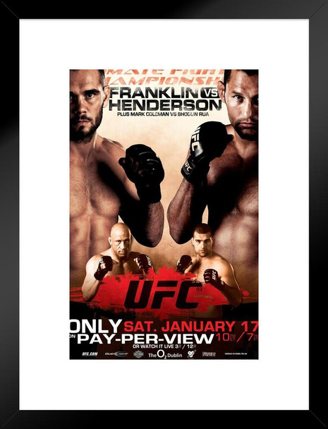 Official UFC 93 Rich Franklin vs Dan Henderson Sports Matted Framed Poster 20x26 inch