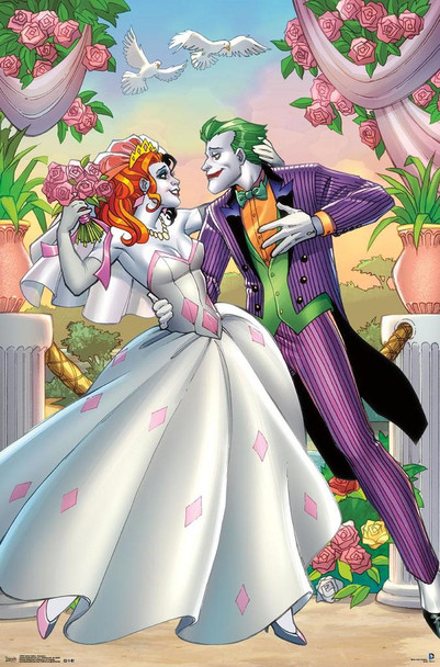 Harley Quinn and Joker Romance Comic Book Art Cool Wall Decor Art Print Poster 22x34