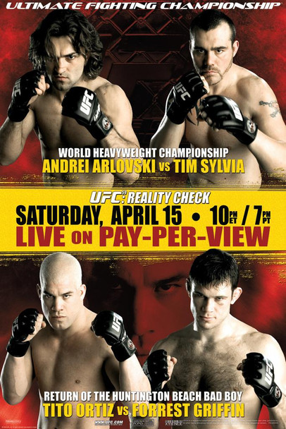 Official UFC 59 Andrei Arlovski vs Tim Sylvia Sports Laminated Dry Erase Sign Poster 12x18