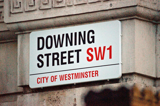Laminated Downing Street Whitehall London England UK Photo Art Print Poster Dry Erase Sign 18x12