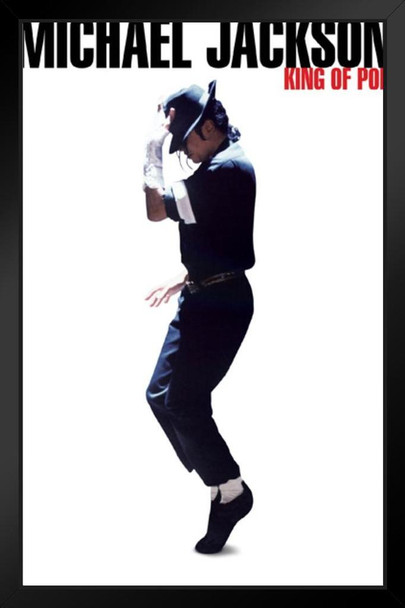 Michael Jackson King of Pop Black Wood Framed Art Poster 14x20