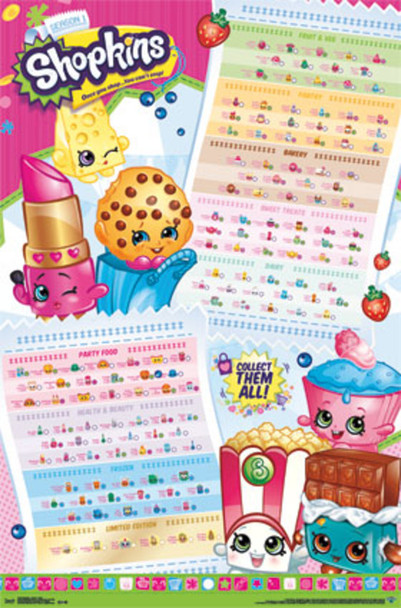 Shopkins Season 1 Grid Collect Them All TV Show Cool Wall Decor Art Print Poster 22x34