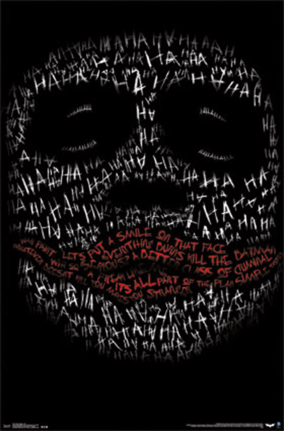 Dark Knight Joker Face HAHAHA Movie Poster 22x34