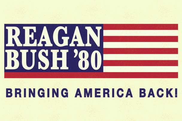 Ronald Reagan George Bush 1980 Bringing America Back Campaign Cool Huge Large Giant Poster Art 36x54