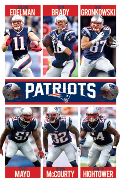 New England Patriots Team Players Football Sports Poster 22x34