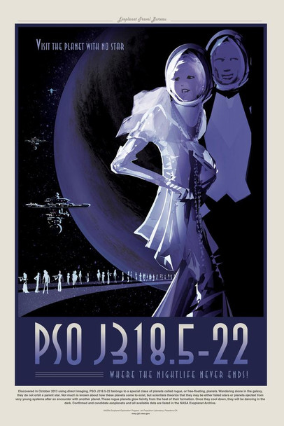 Laminated PSO J318.5 22 NASA Space Travel Poster Dry Erase Sign 12x18