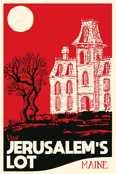 Visit Jerusalems Lot Maine Fantasy Travel Classic Horror Spooky Scary Halloween Decorations Cool Huge Large Giant Poster Art 36x54