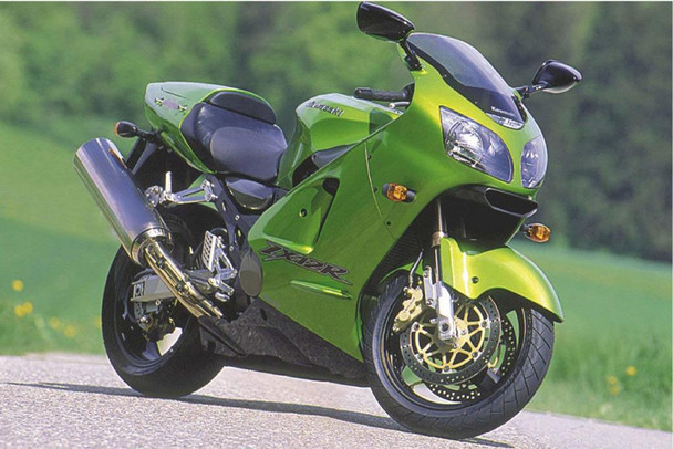Green Power Kawasaki ZX12R Ninja Sport Bike Motorcycle Photograph
