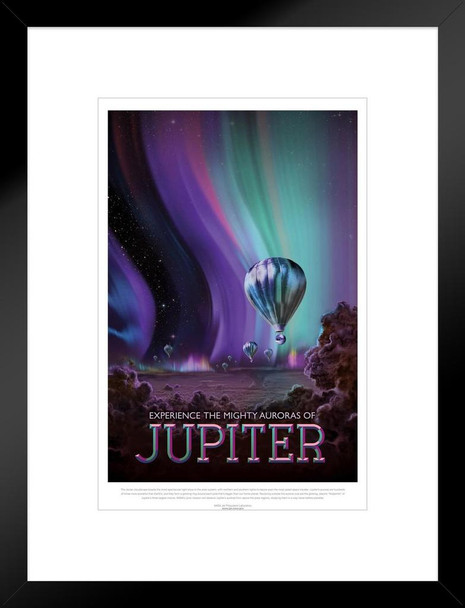 Experience The Mighty Auroras Of Jupiter NASA Space Travel Solar System Science Map Galaxy Classroom Chart Earth Pictures Outer Planets Hubble Astronomy Sky Matted Framed Art Wall Decor 20x26