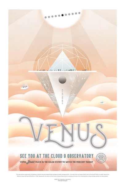 Laminated Venus NASA Space Travel Poster Dry Erase Sign 12x18