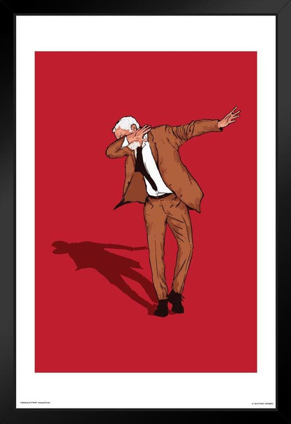 Jeremy Corbyn Dabbing Funny Black Wood Framed Art Poster 14x20