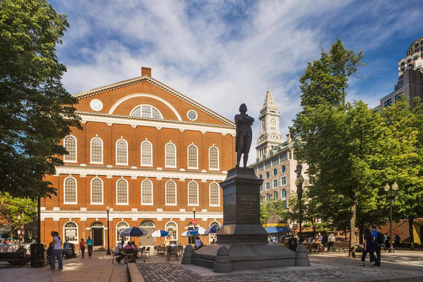 Laminated Samuel Adams Statue at Faneuil Hall Boston Photo Art Print Poster Dry Erase Sign 18x12