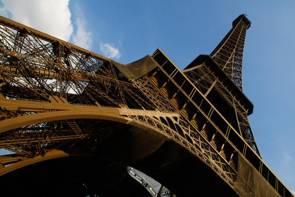 Laminated Eiffel Tower Framework From Below Paris France Photo Art Print Poster Dry Erase Sign 18x12