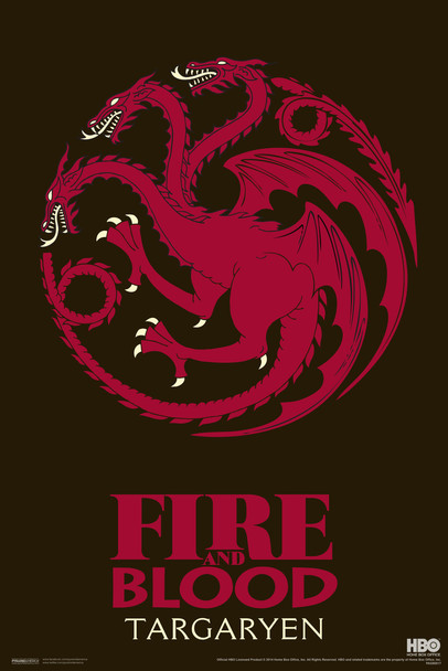 Game of Thrones Fire and Blood Targaryen Cool Wall Decor Art Print Poster 12x18
