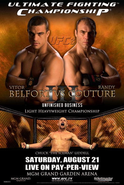 Official UFC 49 Vitor Belfort vs Randy Couture Sports Laminated Dry Erase Sign Poster 12x18