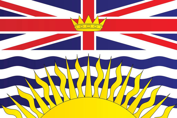 Laminated Flag of British Columbia Province Canada Poster Dry Erase Sign 12x18