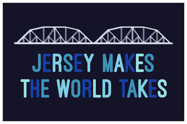 Laminated Jersey Makes The World Takes Blue Art Print Poster Dry Erase Sign 12x18