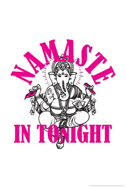 Namaste In Tonight Funny Laminated Dry Erase Sign Poster 12x18