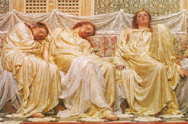 Laminated Albert Joseph Moore The Dreamers 1882 Academicism Style Victorian Oil On Canvas Poster Dry Erase Sign 12x18