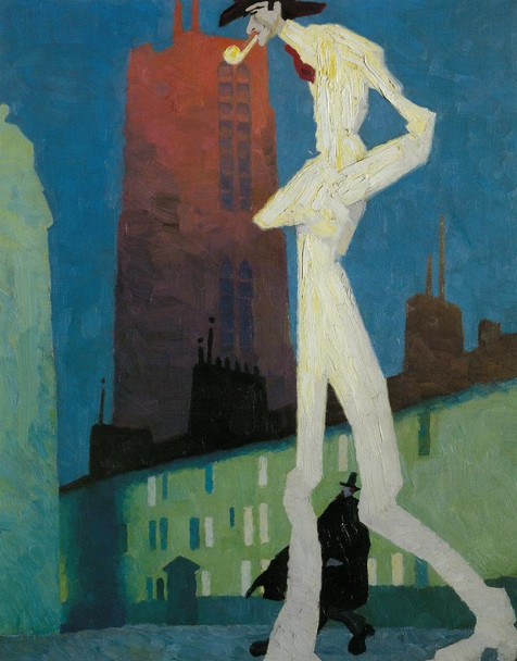 Laminated Lyonel Feininger The White Man 1907 Expressionist Style Painting Art Print Poster Dry Erase Sign 12x18