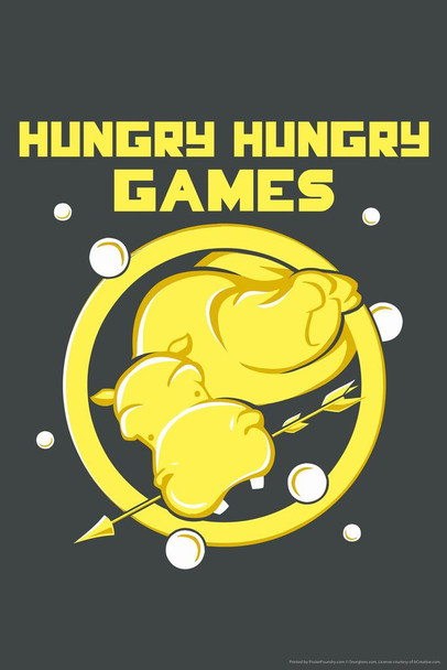 Hungry Hungry Games Humor Laminated Dry Erase Sign Poster 12x18