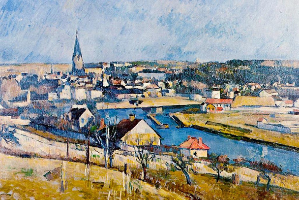 Laminated Paul Cezanne Ile De France Landscape Fine Art Impressionist Posters Paul Cezanne Art Prints Nature Landscape Painting Town French Artist Wall Decor Romantic Art Poster Dry Erase Sign 18x12