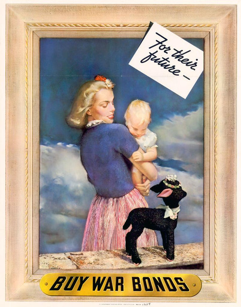 Laminated Buy War Bonds For Their Future WPA War Propaganda Poster Dry Erase Sign 12x18