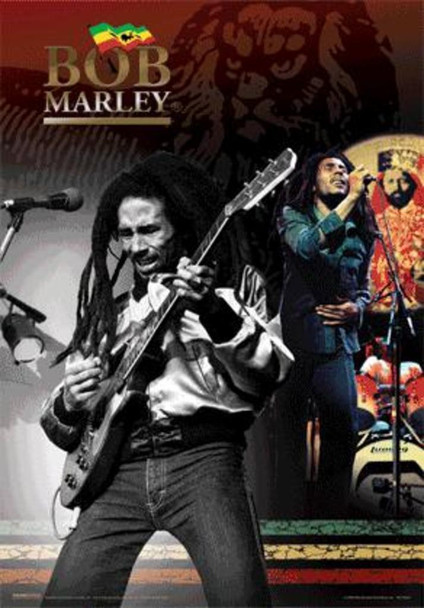 Bob Marley Playing Guitar Reggae Music Lenticular 3D Poster 18.5x26.5