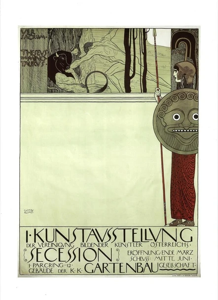 Laminated Gustav Klimt The First Exhibition of The Secession 1898 Art Nouveau Prints and Posters Gustav Klimt Canvas Wall Art Fine Art Wall Decor Nature Abstract Painting Poster Dry Erase Sign 12x18