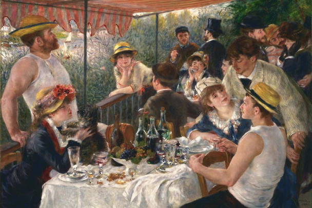 Laminated Pierre Auguste Renoir Luncheon Of The Boating Party Realism Romantic Artwork Renoir Canvas Wall Art French Impressionist Art Posters Portrait Painting Wall Decor Poster Dry Erase Sign 18x12