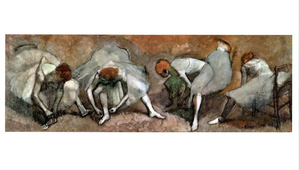 Laminated Edgar Degas Frieze of Dancers 1895 French Impressionist Oil On Fabric Painting Art Poster Dry Erase Sign 12x18