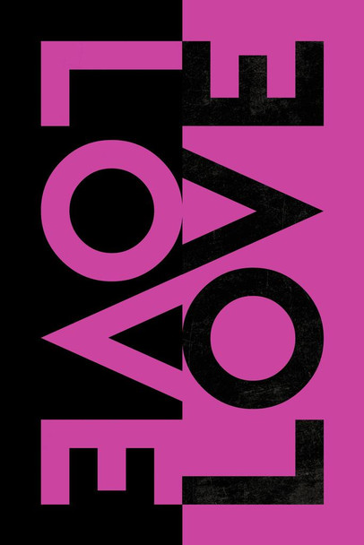 Laminated Love Love Reverse Pink Romance Romantic Gift Valentines Day Decor Poster Dry Erase Sign 12x18